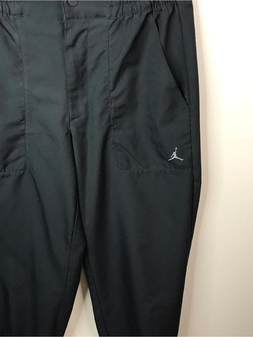Jordan Black Elastic-Waist Jogger Pants with Jumpman Logo Sz Small